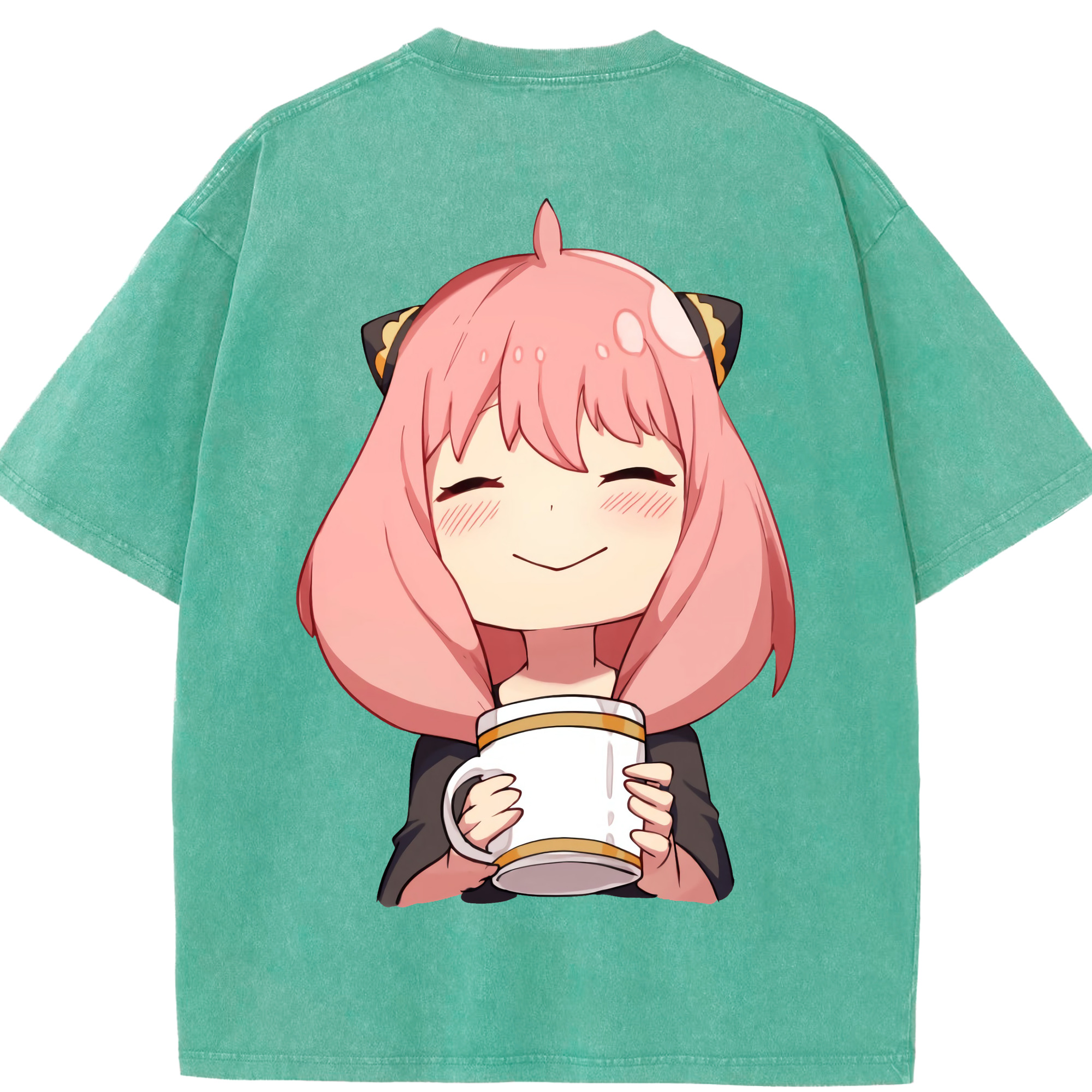 （画像用） SPY×FAMILY间谍家家酒 綿100% ヴィンテージ風 半袖Tシャツ（背面プリント）
